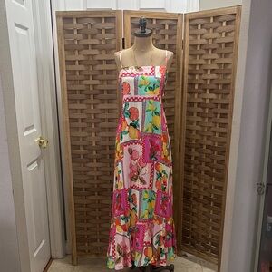 Viral Paper Heart Fruit Maxi Dress